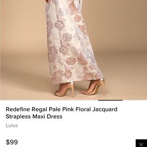 Lulus Floral Jacquard Strapless Maxi Dress